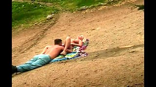 Big Tit Blonde MILF Rides Big Dick Outside & Takes a Facial Cumshot