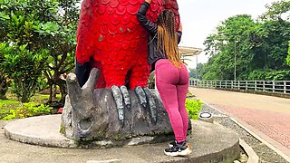 Hot questions on the street END in sex - Sexy brunette with