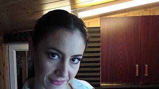 Sexy Brunette POV Blowjob Pornstars Swallow Cum