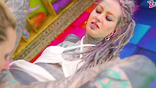 Tattooed Anal Sluts Share Big Black Cock Rough Threesome