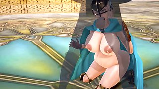 3D hentai pregnant Rebecca gets dressed up for some fun