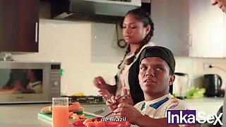 Brazilian gostosa with perfect round ass fucks stepsons in taboo step-family sex