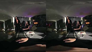 Halloween VR Threesome: Lesbian Cosplay with Vampire and Best Friend