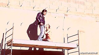 Public Butt Fucking On The Street With 18-years-old Blondie