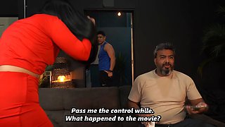 Stepmother and stepson fuck behind her husband's back he catches them!