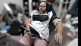 Using a vibrator on my locked up useless sissy clitty