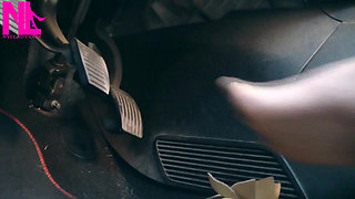 Crazy Barefoot Pedal Pumping on High Way