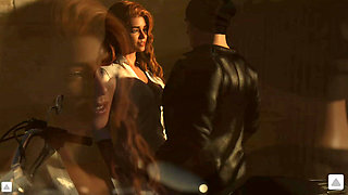 The Stepmother Is Holding a Handsome Neighbor Close and Kissing Him Deeply