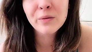 Brunette solo darling masturbating at home