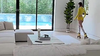 Hairy Bush Teen Railed by Step Dad for Roller Skating in the House
