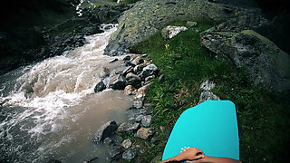 Young Couple Having Naughty Sex in the Mountains POV