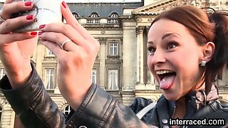 Horny tourist with huge perfect tits come and fucks anal BBC