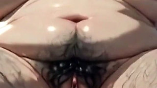 Massive SSBBW Gagged on Bed - Scared & Extremely Wet Hairy Pussy