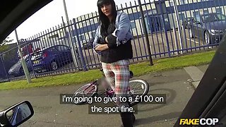 Busty Cyclist Chantelle Fox as Fake Cop Takes Chantelle Whites Big Load