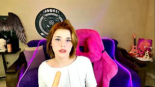 Curly Blonde Teen Records Solo Dildo Masturbation More at