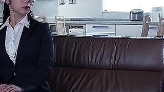 Married Insurance Saleswoman in Beautiful Lingerie Gets Soiled with Saliva and Semen as Reward. Chapter.1