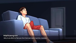 Stepmom Shows Pussy to Stepson While Watching Porn (Summertime Saga)