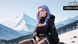 Snow Queen's Milk Spray Orgasm in Alpine Peaks