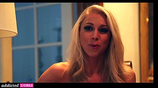 Addicted2girls - dark haired lesbian spices up porn when girlfriend comes home