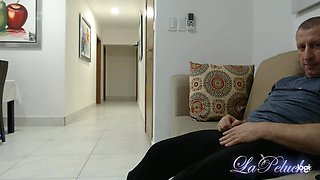 18 Years Old CFNM, Old Man Self Hand Job Watching Young and Sexy Cleaning Lady