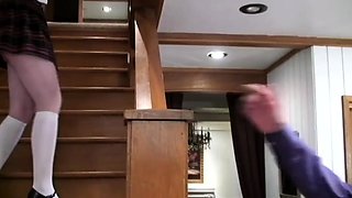 Nice amateur ass in black and white panties