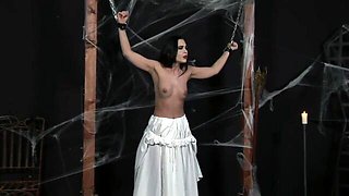Beautiful domination and bondage with a hot brunette Sophie Angel