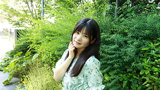 Ringo Fujii acting adorable while posing in the woods