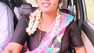 Desi bhabi  betrays her husband by going on secret long drives with his younger brother.. Car sex Telugu dirty talks.