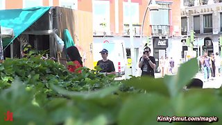 Masochistic babe public shagged