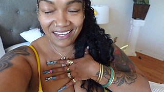 Big natural tits ebony beauty gets internal cum in wet pussy