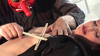 Evil guy fucking his sexy sex slave in a BDSM video