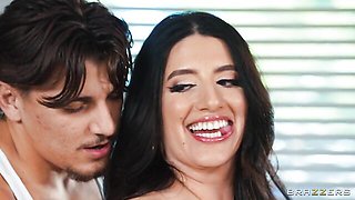 Sweet doggy style anal fuck with a busty white brunette Sarah Arabic