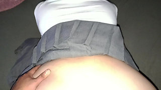 A QUIET AND STEEP SCHOOLGIRL BECAUSE HER PARENTS ARE IN THE OTHER ROOM