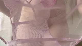 I Try on New Pink Transparent Panties on My Shaved Pussy
