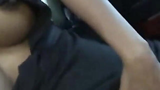 Horny car adventure with busty ebony