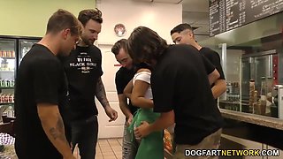 Ebony Loni Legend Interracial Gangbang