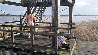 Dared to Strip Completely Naked and Walk to the Top of the Lookout Tower