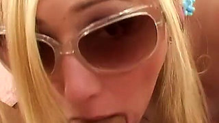 Pigtail blonde Rylie Richman POV blowjob deepthroat facial