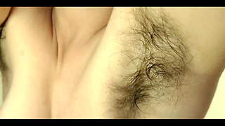 Fuck Hairy Armpits with Big Dildo