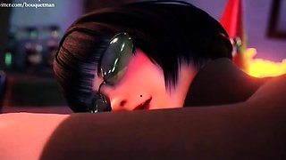 Two 3d cartoon cuties are ready for their bath