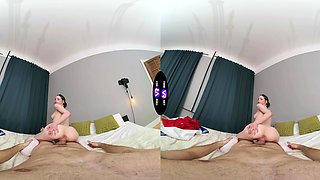 Virtual reality sex with pale teen Dakota Doll in doggy style