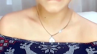 Beautiful Blonde Amateur Teen stripping and fingering on cam