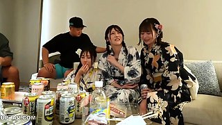 Group sex hardcore double blowjob swallowing cum