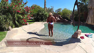 Hot Lesbian Interracial Fun in the Pool