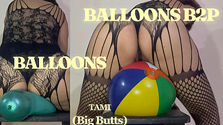 With My Big Butt and Huge Ass, Wearing Sexy Lingerie, I Bounce on an Inflatable Ball