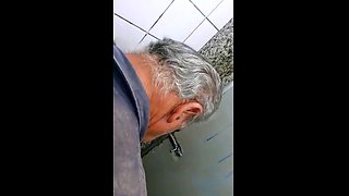 60-Year-Old Rustic Daddy Gives Me a Blowjob in a Public Bath
