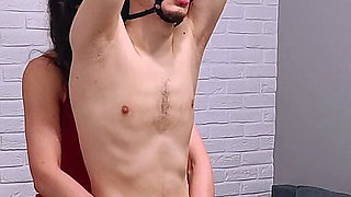 Roman Gets Bound to the Hardpoint, Punished with Floggers and Electro-play, and Milked to a Massive Fleshlight Orgasm by Sinea!