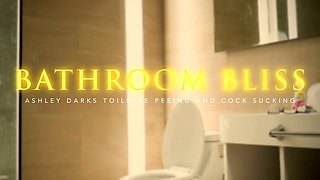 Bathroom Bliss: Ashley Darks Toilette Peeing and Cocksucking