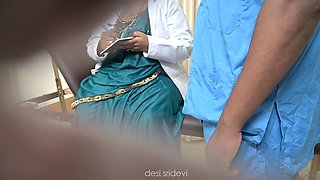 Indian nurse Desisridevi gets down with a medic in the medical center