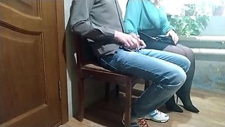 OurFetishLife Ukrainian MILF Gets Handjob Cumshot From Stranger In Public Waiting Room